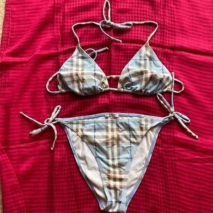 Burberry BLUE 2 piece bathing suit Large